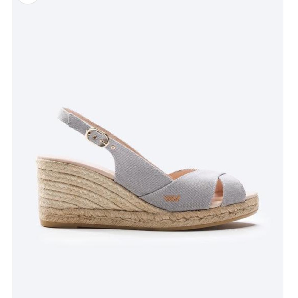 Viscata Llansa Limited Edition Canvas Espadrille Sandal Wedges, Size 8/39